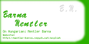barna mentler business card